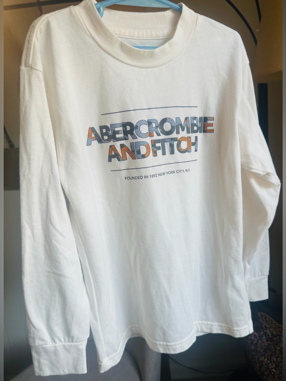 abercrombie kids White Long-Sleeve Tee with Multicolor Logo